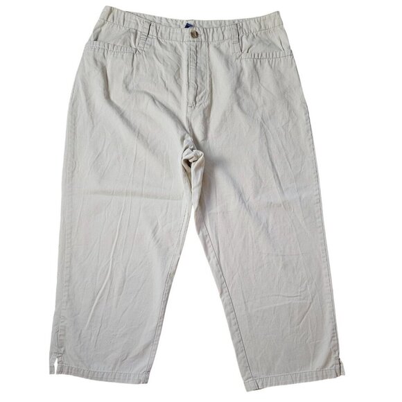 Mountain Lake Basic Light Beige High Rise Cotton Capri Pants Size 10 - Picture 1 of 3